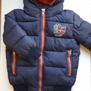 3 Pommes Navy Puffer Coat